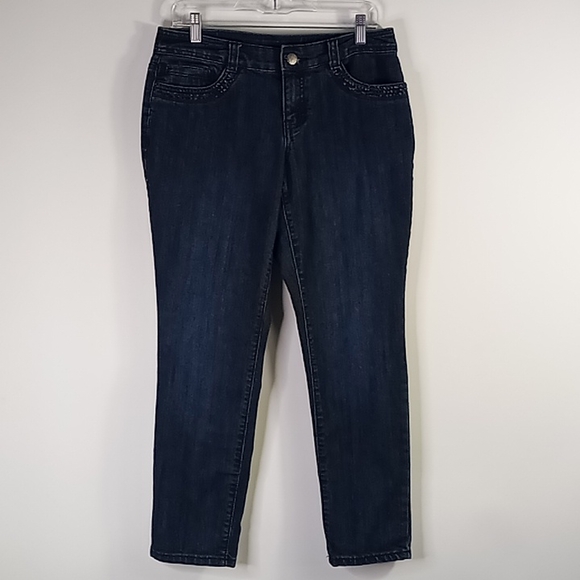 Christopher & Banks Petite Curvy Straight Leg Blue Jeans Size 6P - Picture 6 of 16